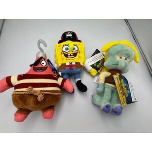 Spongebob Movie Bikini Bottom Glow Pals Spongebob Patrick Squidward Plush Set